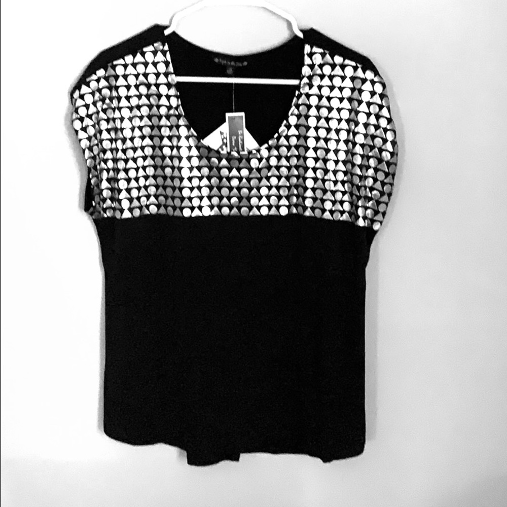 Suzie In The City Black Blouse with Silver Accents